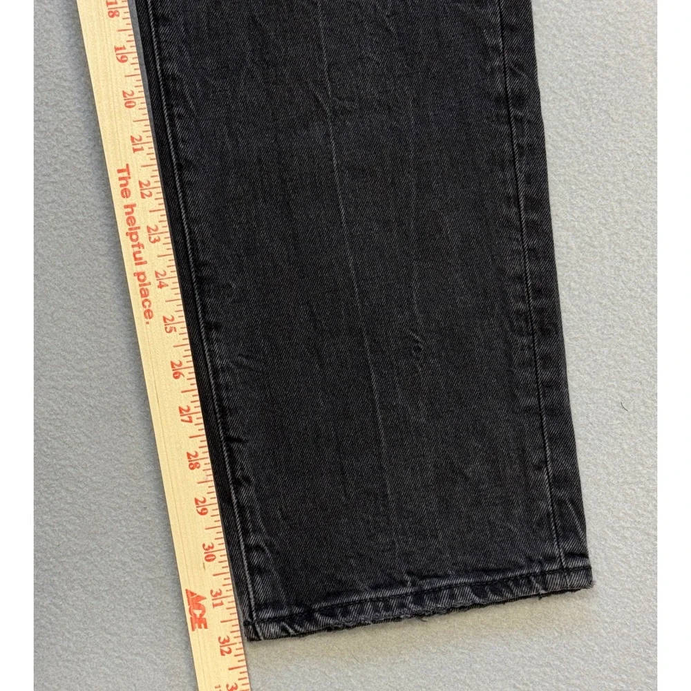 Abercrombie Fitch 90s Straight Jeans Men 33x32 (32x32) Black Distressed Stretch